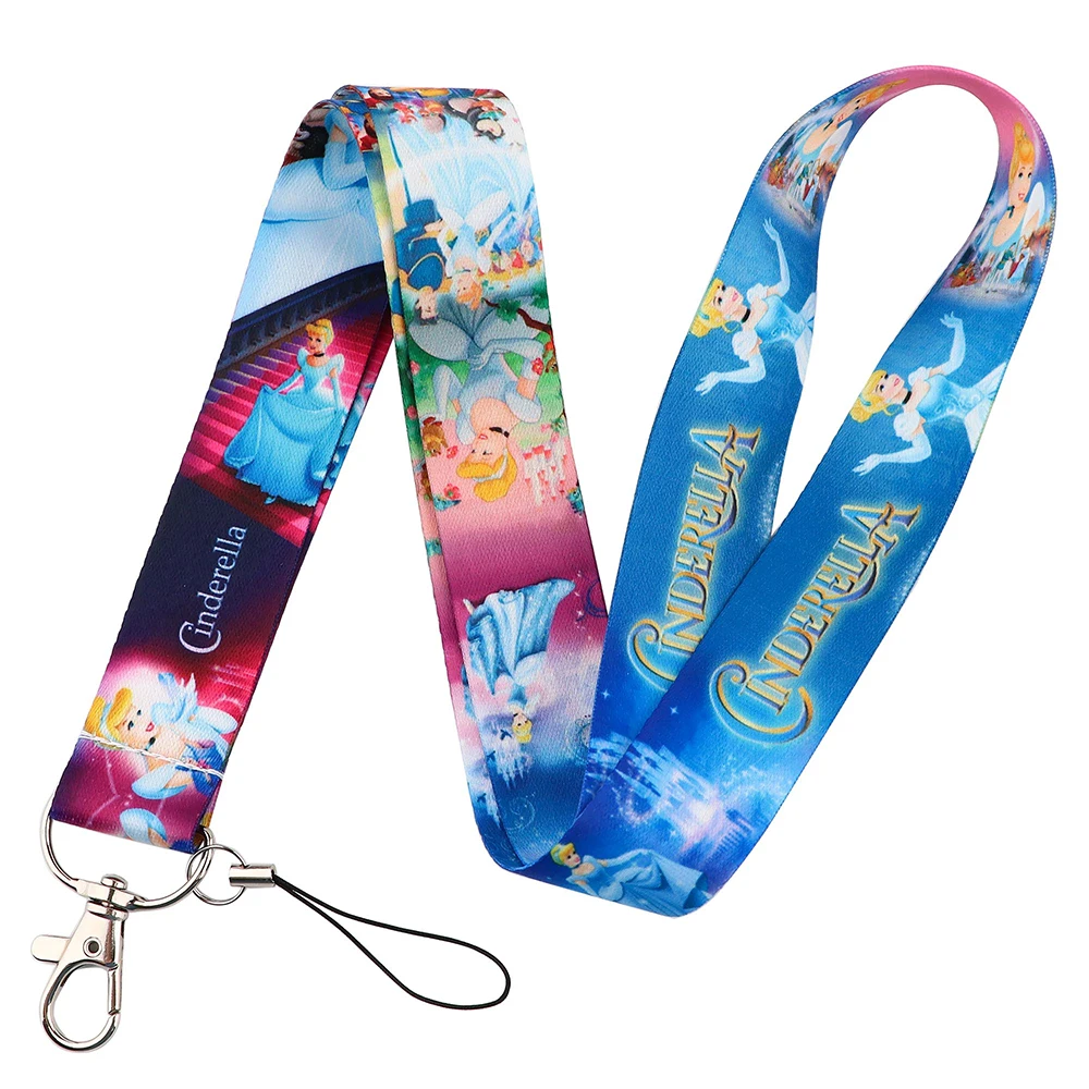 

LB2867 Cinderella Keychain Neck straps Lanyards for keys ID Card Passport Gym Cellphone USB Badge Holder DIY Hanging Rope