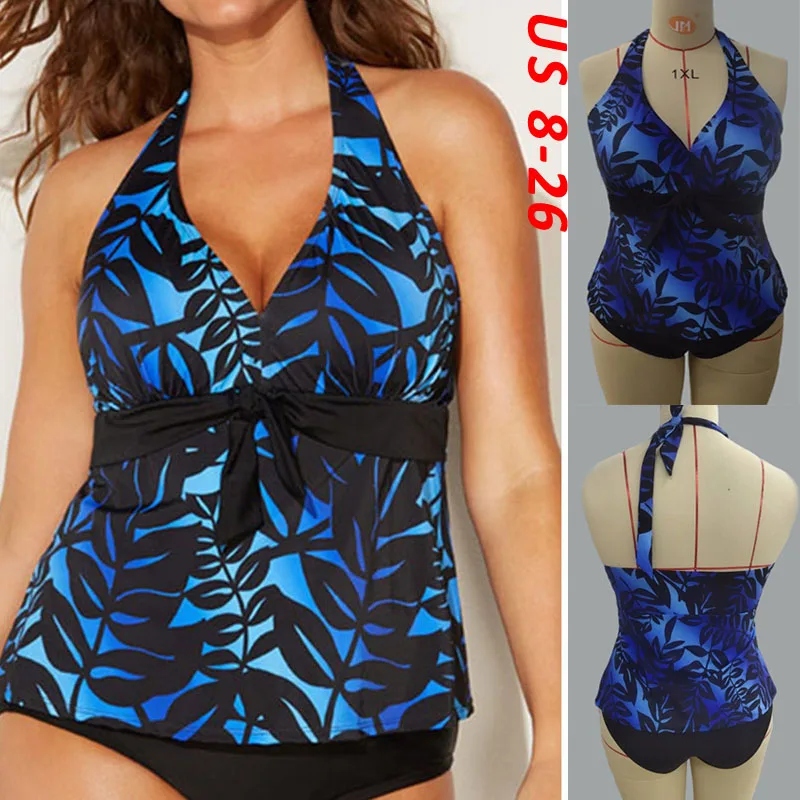 

2021 новый купальник размера плюс ванный комплект из 2 частей Высокая талия купальник юбка большие Купальники бандо, Ретро стиль, танкини