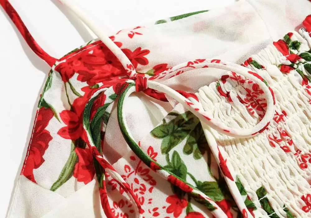 Bazaleas праздничное платье с цветочным принтом летнее разрезом от бедра на тонких