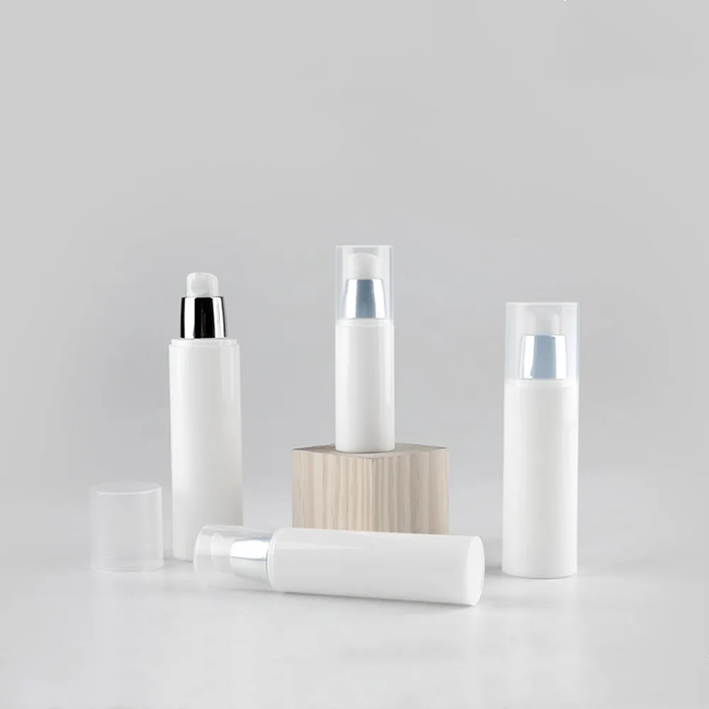 

Sheenirs 6pcs 30ml 50ml 80ml 100ml Empty White Plastic Airless Lotion Pump Bottle Travel Lotion Container Cosmetic Bottle