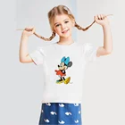 Летняя Повседневная футболка для девочек, детский пуловер с мультипликационным принтом Минни, одежда, Милая футболка для маленьких мальчиков, модные детские топы, футболки