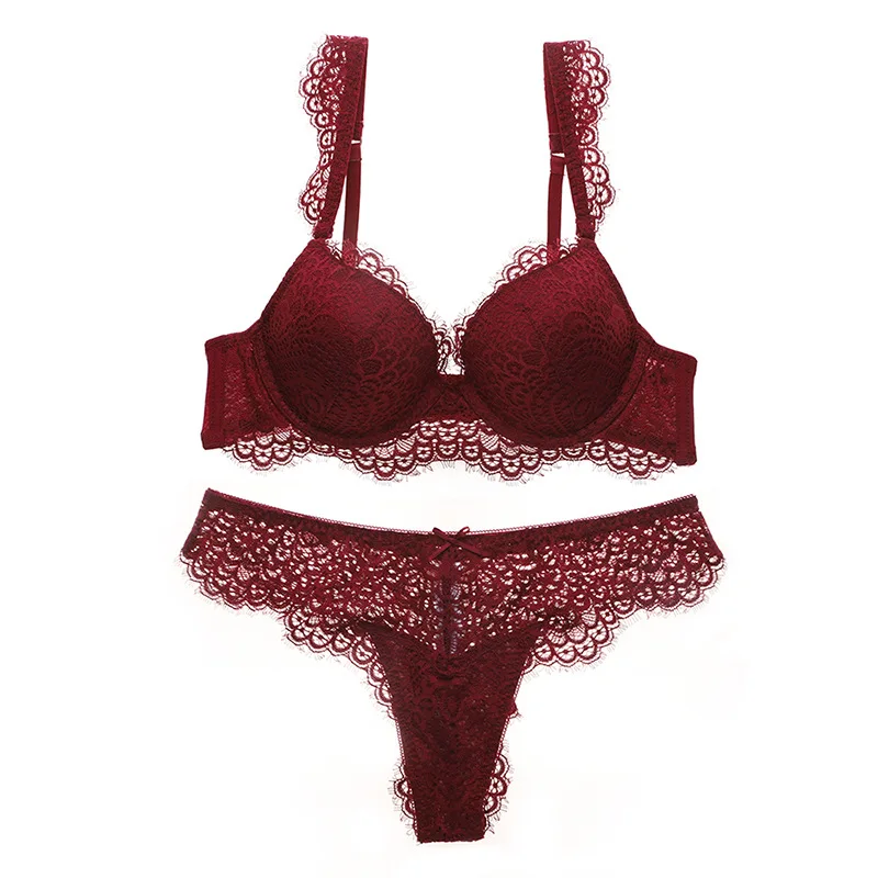 

High quality underwear set Ladies sexy bra set Sexy push-up adjustable lace Bra Thong Set Soft and comfortable Woman's Bra set