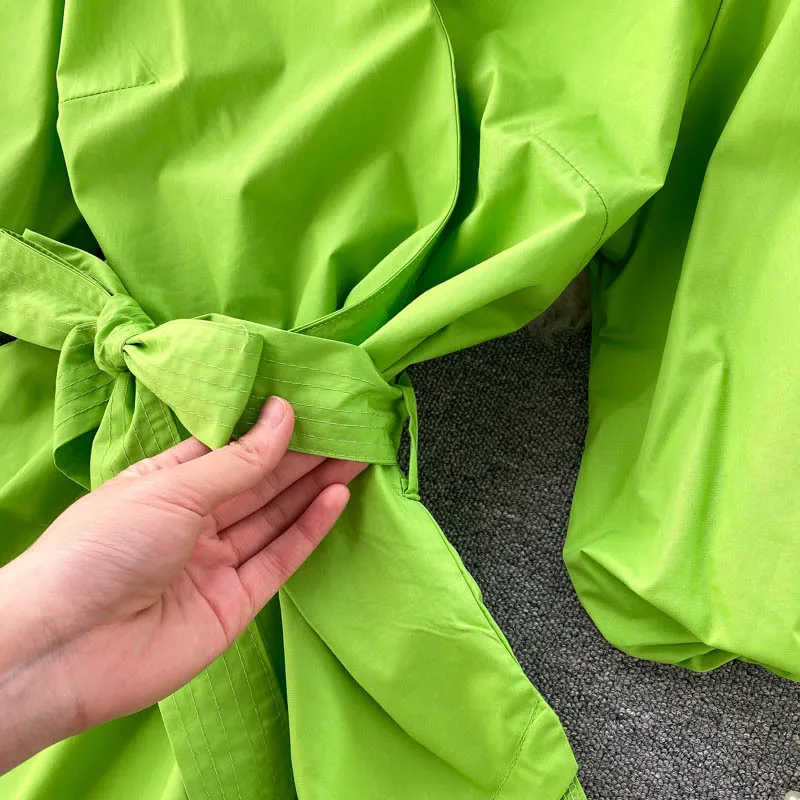 

Ins Fashion Women's Shirt Solid Color Turn-down Collar Lantern Sleeve Summer Blouse Sash Lace-up Casual Female Top Korean Blusas