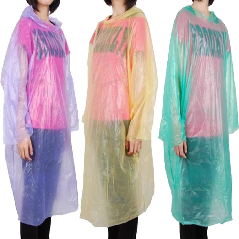 

10pcs Portable Disposable Raincoats for Outdoor Travel (Random Color)