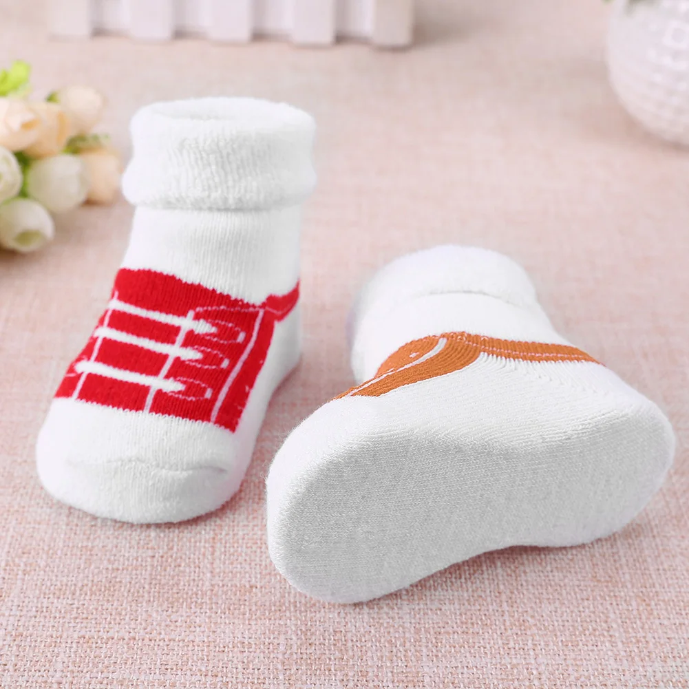 

1 Pair Newborn Baby Socks Terry Anti Slip Socks for Baby Winter Warm Thick Baby Girls Boys Socks Solid Infant Clothes Accessorie