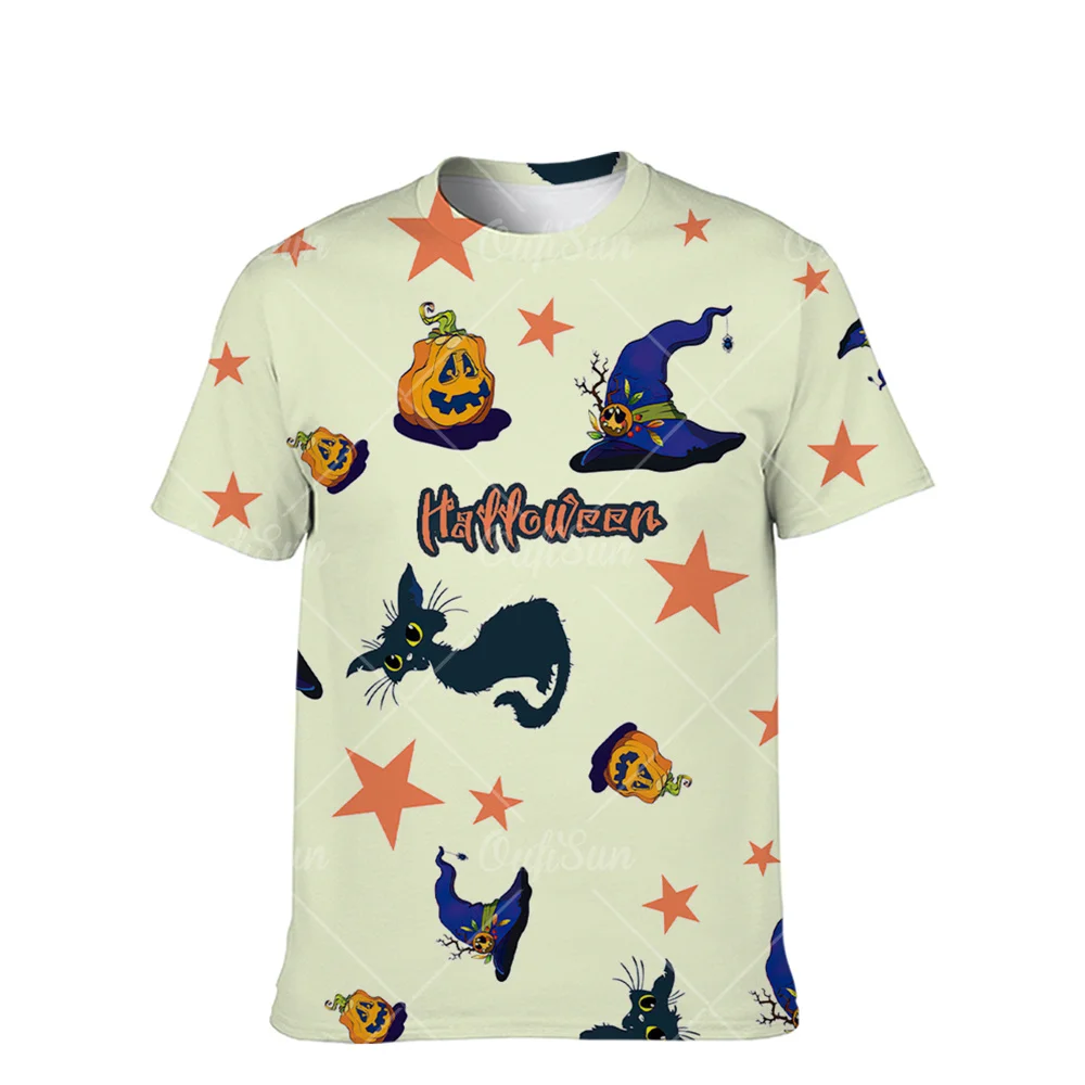 

Men T-shirt 3D Print Halloween Oversize T-shirts Trendy Summer Hip Hop Style Streetwear Short Sleeve T-shirts Men's Clothes Tops