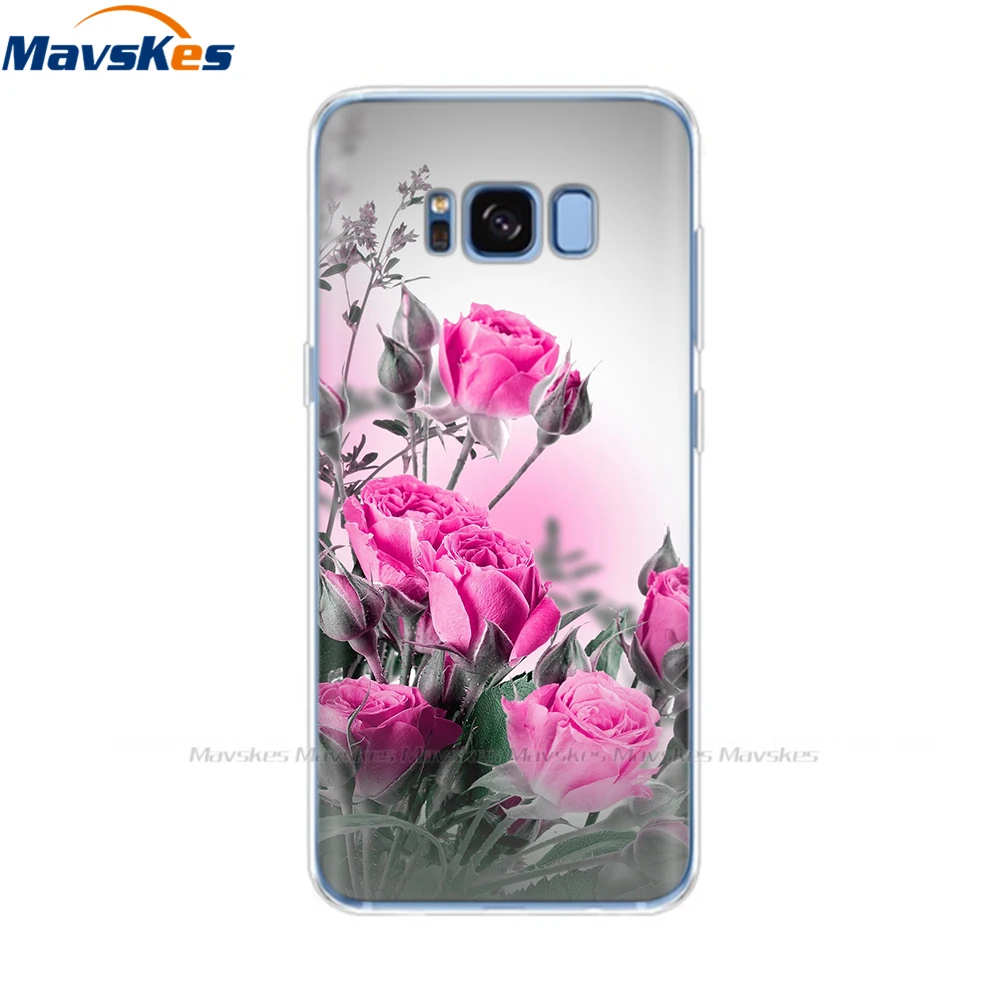 Soft TPU Case for Samsung Galaxy S8 Cute Flower Cat Phone Cover 360 Full Protective Coque for SamsungS8 GalaxyS8 Plus S8+ Funda