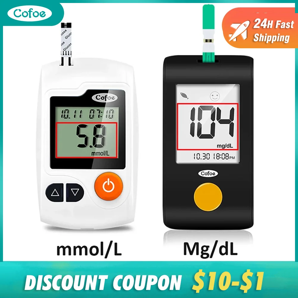 Cofoe глюкоза в крови метр и Тесты полоски одно касание измеритель - Цена: 810,31 - 1 939,18 руб.