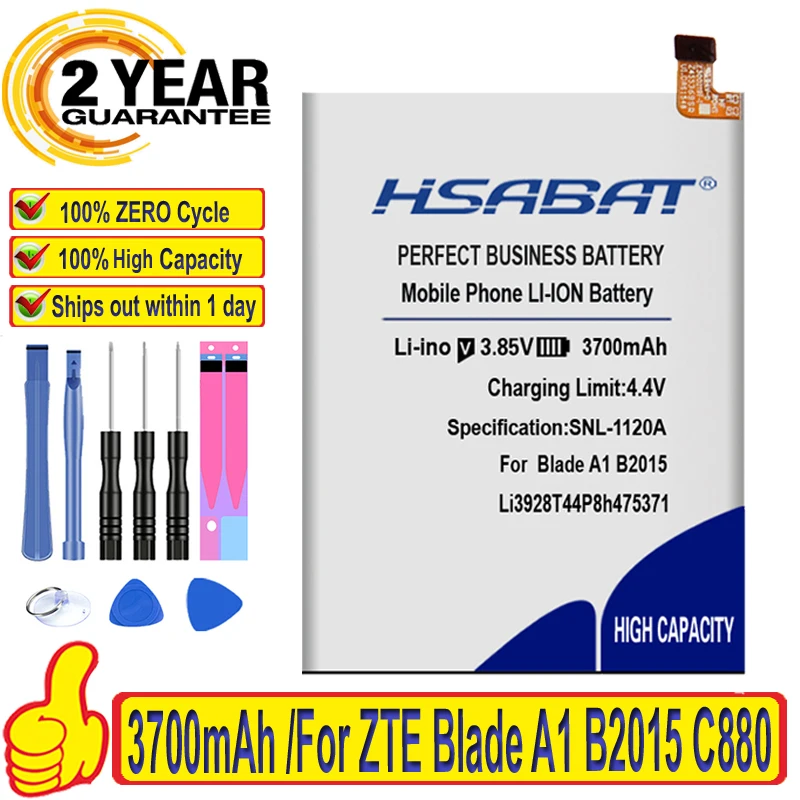 HSABAT 100% новый 3700mAh Li3928T44P8h475371 Аккумулятор для ZTE Blade A1 B2015 C880 C880A C880S AXON Mini Xiaoxian 3 V8
