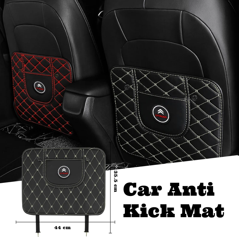 

Waterproof Car Anti Dirt Scratch Mat Leather Seat Backrest Anti-Child-Kick Pad For Citroen C4 C1 C3 C6 C5 C8 DS C-ELYSEE VTS C4l