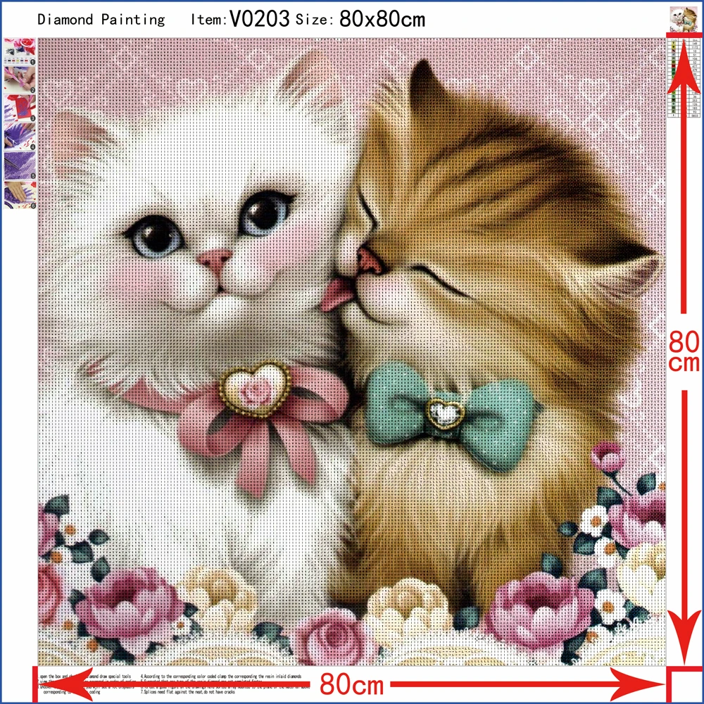 Кошка, собака, домашнее животное, полный дисплей, квадратный/круглый, мультяшное животное, 5D алмазная картина, алмазная вышивка, Алмазная мозаика, стразы, рукоделие
