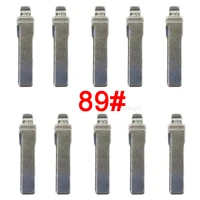 wooeight 10pcs number 89 uncut flip kd remote key metal silver replacement blank blade fit for audi a6l remotes car accessories