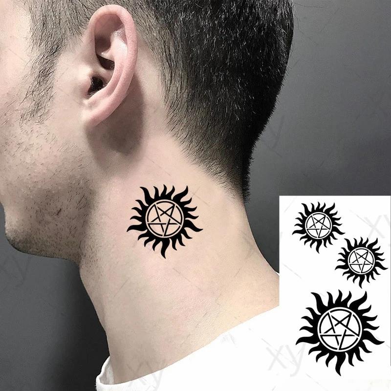 Водостойкая временная татуировка наклейка звездное пламя женская мужская