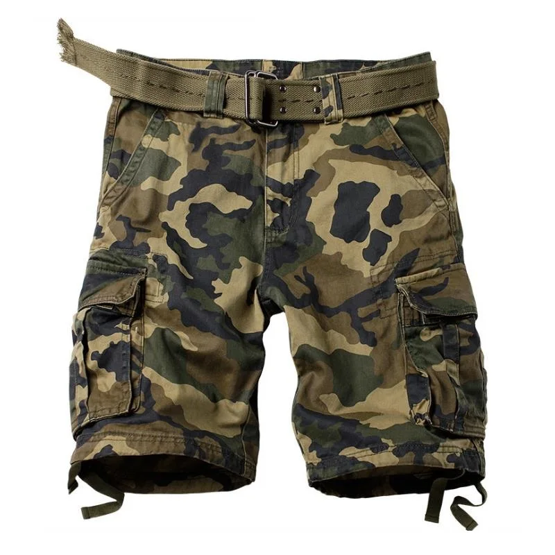

Trendy Mens Camouflage Shorts Premium Cargo Shorts Casual Military Style Multi Pockets Shorts Big Size Man Clothing Summer Wear