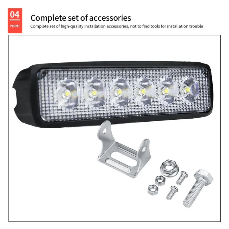 Автомобильный 6 дюймов прямые Рабочая лампа 18 Вт автомобильный светодиодный п