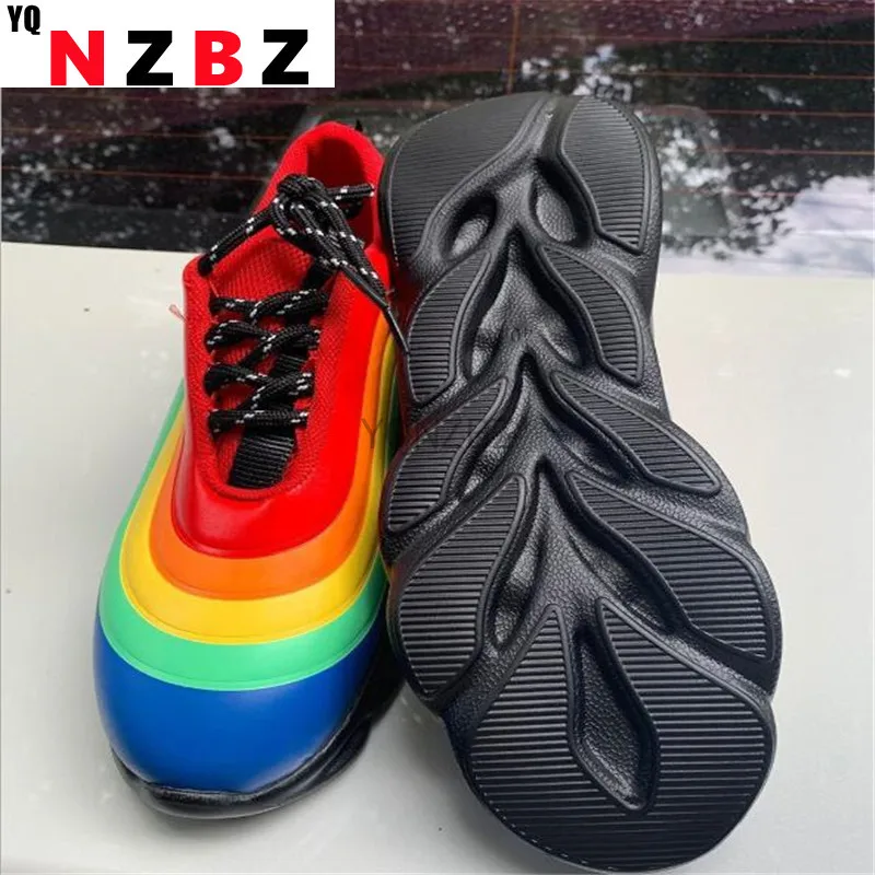 

2021 New Platform Sneakers Women Leather Fashion Vulcanized Shoes Woman Casual Shoes Neon Sneakers Zapatos Mujer Plus Size