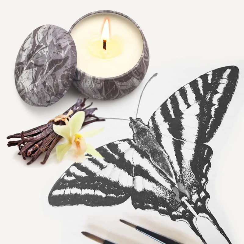 Candle Rose Kit Christmas Smokeless Fragrance Aromatherapy with Tin Jar Plant Essential Oil Natural Soy Wax Home Decor | Дом и сад