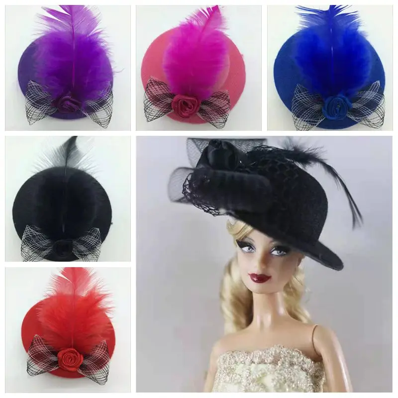 

1/6 BJD Doll Hat Bowknot Cap For Barbie Accessories Headwear Hairwear 11.5" Dollhouse Decoration Toys Fashion Gift For Children