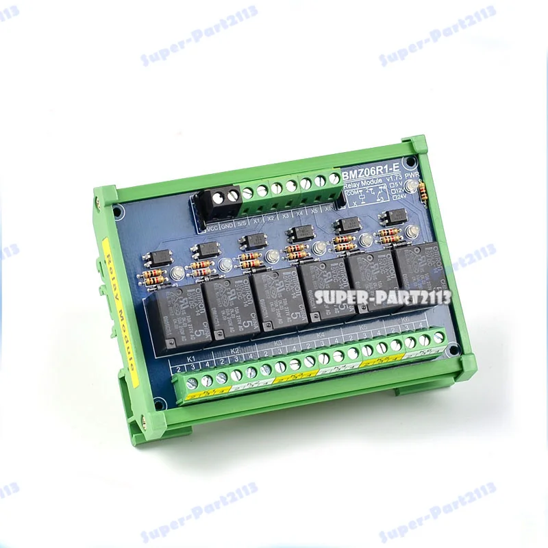 

Free Shipping 1pcs/lot BMZ06R1-E 12V 24V 6 channels DC relay module Original