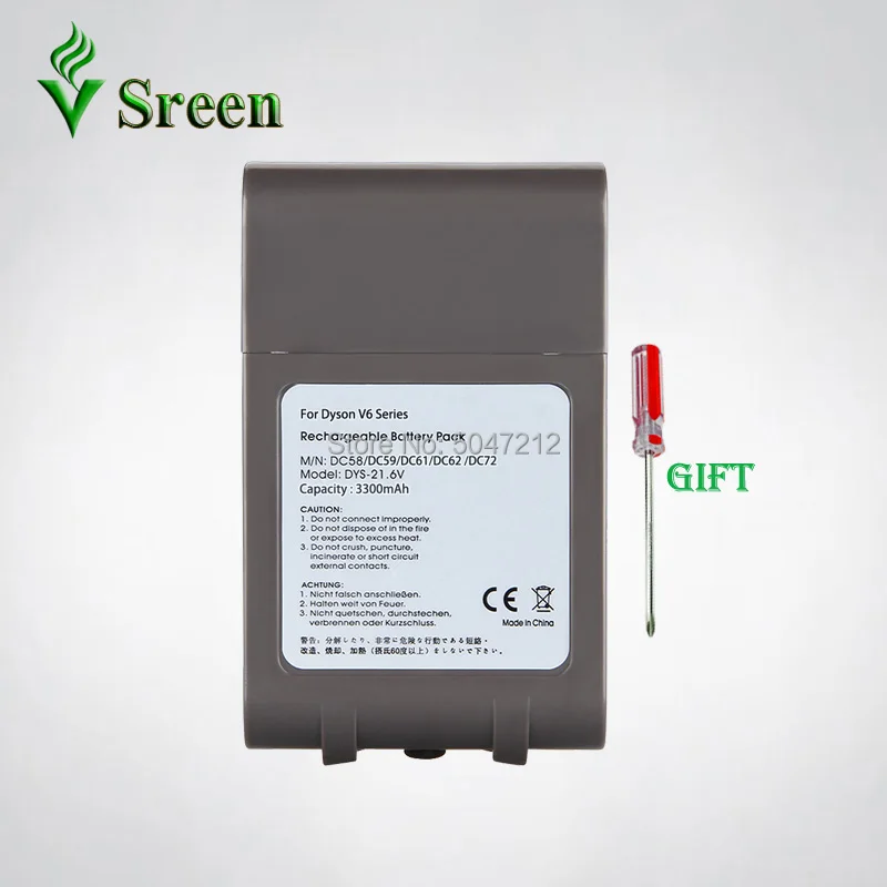 Sales 21.6V 3300mAh Li-ion Rechargeable Battery for DYSON V6 Series Replacement DC61 DC62 DC72 DC58 DC59 DC74 965874-02 | Электроника