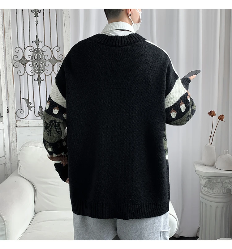 Винтажный кардиган оверсайз новинка 2022 мультяшный вязаный свитер в японском