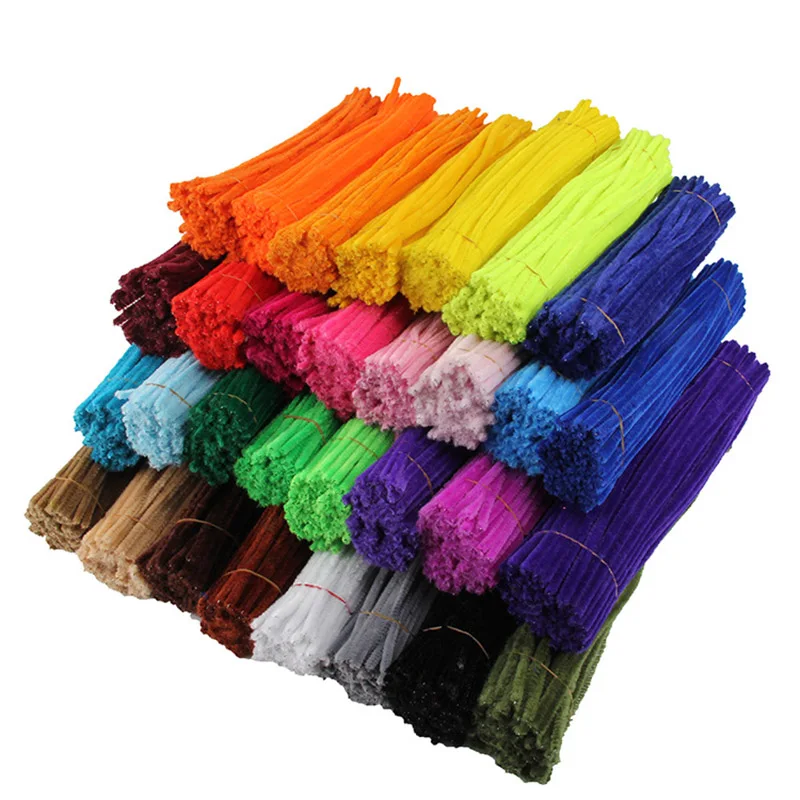

100pcs 30cm Chenille Stems Pipe Cleaners Kids Plush Educational Toy Colorful Pipe Cleaner Toys Handmade DIY Craft Supplies