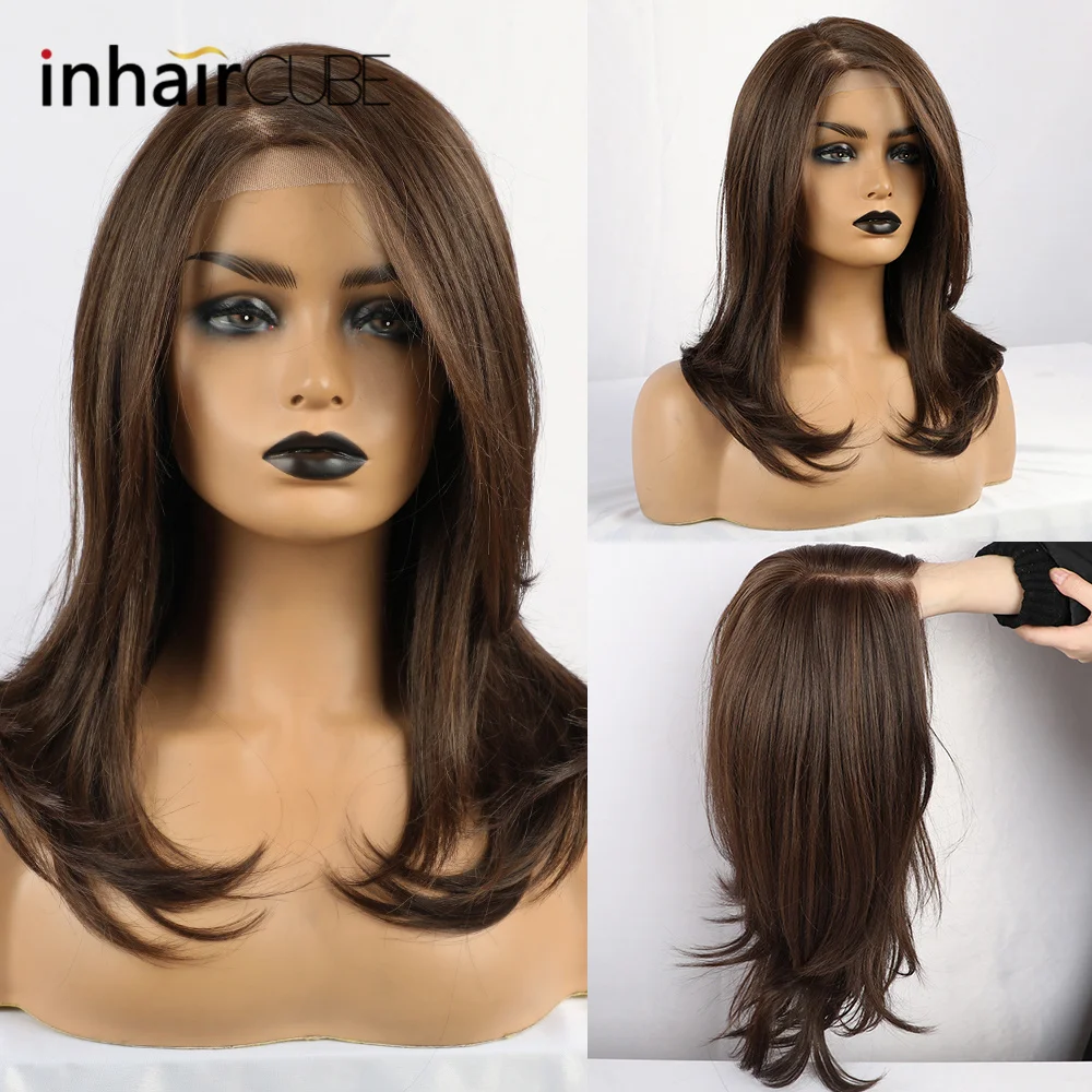 INHAIRCUBE синтетический кружевной передний длинный парик с эффектом омбре