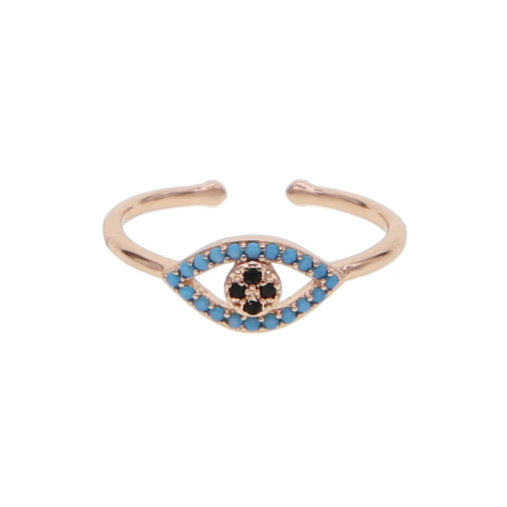 Розовое золото со стразами Черный Бирюзовый Камень Сглаза турецкий повезло глаз