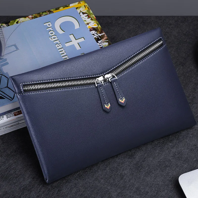 Wallet Men zipper Microfiber synthetic leather fashion luxury brand clutch purse large capacity