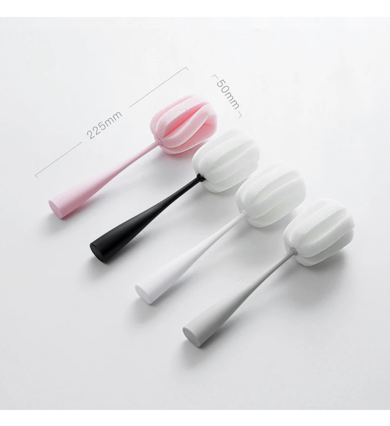 Long Handle Cup Brush Bottle Kitchen Cleaning Glass Coffee Teacup Feeding bottle Sponge Wash cups | Дом и сад