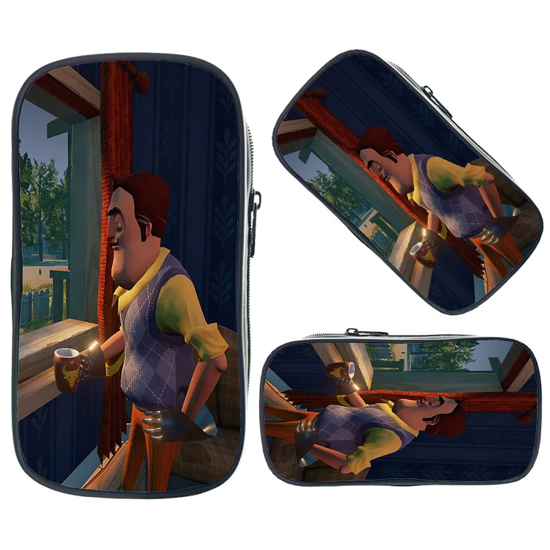Горячая игра Hello Neighbor косметические Чехлы двойной карандаш держатель детские