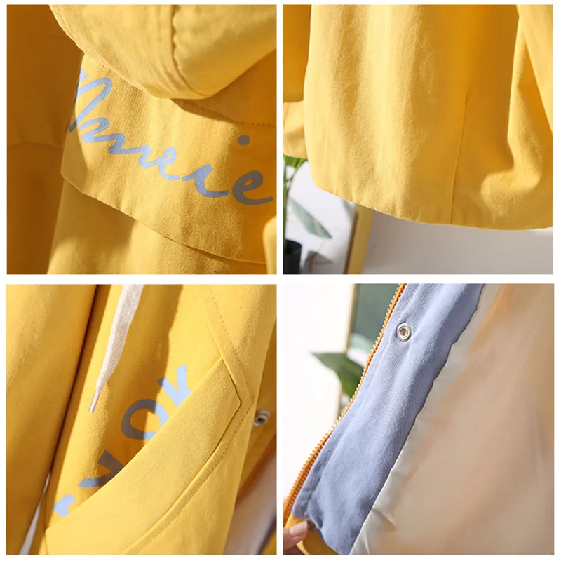 Женское Свободное пальто на молнии Тренч большого размера в Корейском стиле для