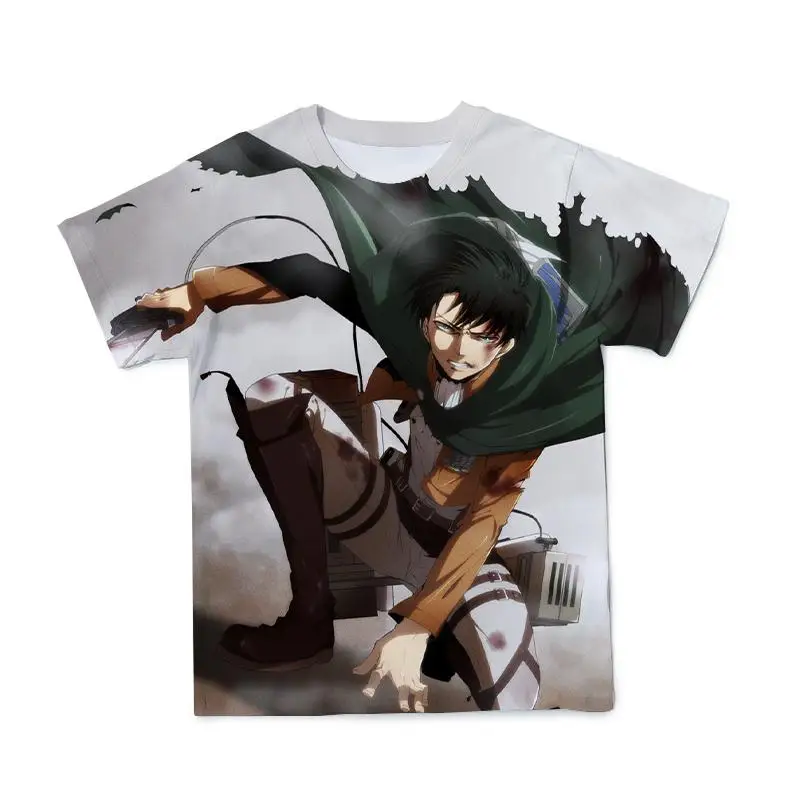 

2021Creative 3d attack on titan anime men's t-shirts Summer comfortable Japanese manga top for boy kid's anime top cloth