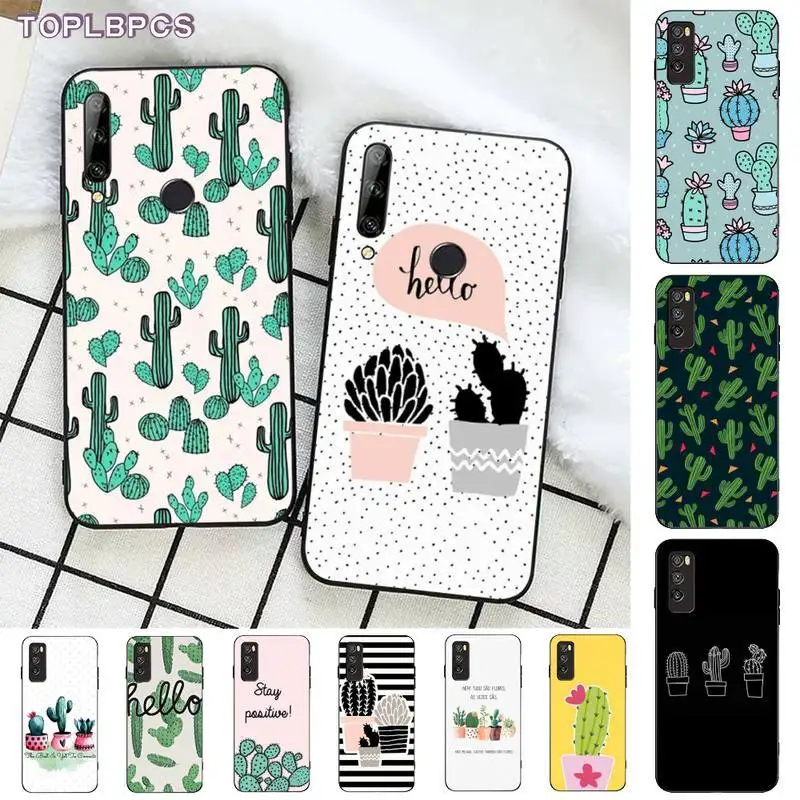 Милый чехол для телефона TOPLBPCS Plant Cactus Bling Huawei Honor 8x9 10 20 V 30 pro lite view 7A 9lite PLAY