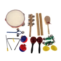 16pcslot musical instruments set 10 kinds kindergarten kids tambourine drum percussion toys for children baby education