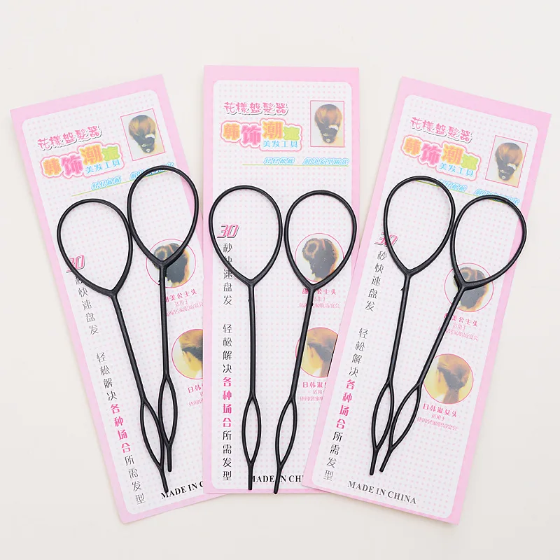 Популярные 2 шт конский хвост создатель пластиковые петли Инструменты для