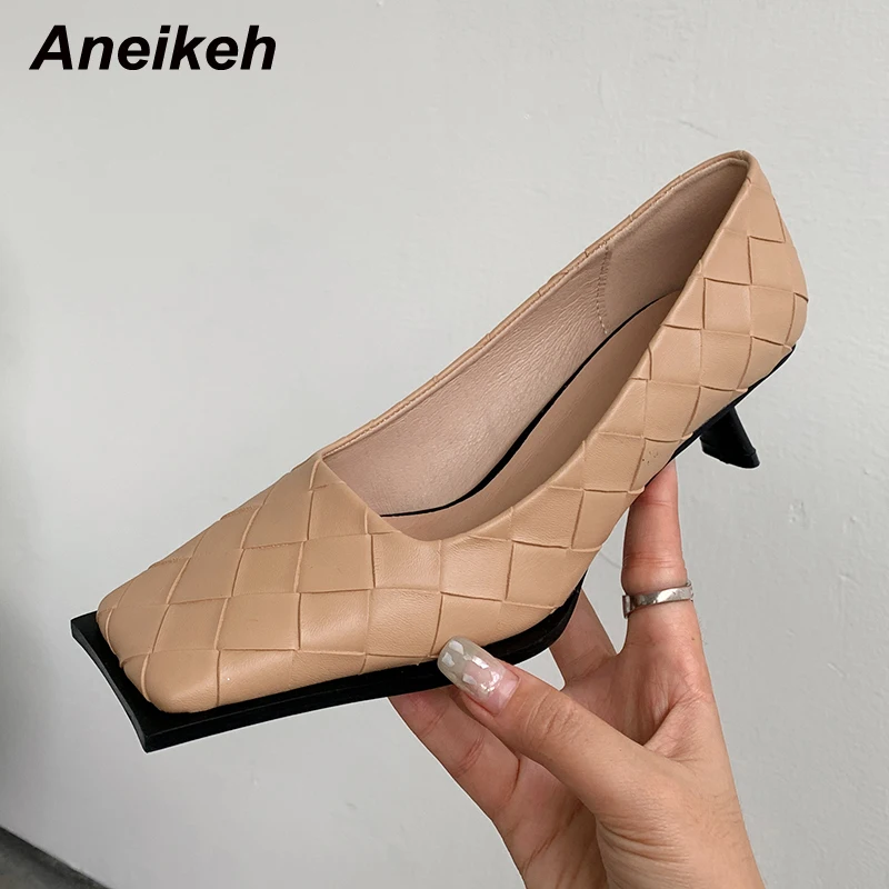 

Женские туфли-лодочки Aneikeh, новинка весны 2022, модные праздничные повседневные милые туфли-лодочки без шнуровки на тонком каблуке, с квадратн...