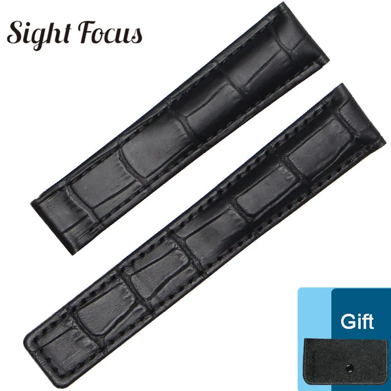 Ремешок из телячьей кожи для часов черный коричневый браслет наручных 19 мм 20 22