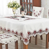 europe luxury embroidered tablecloth table dining table cover table cloth wedding 213 red flower chair cover home textile