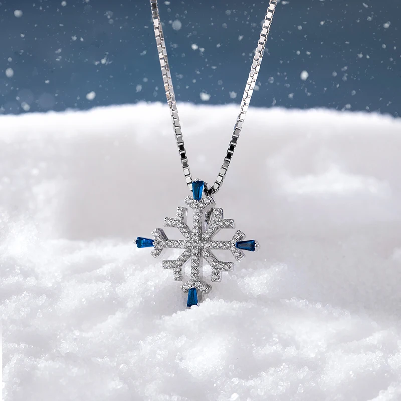 Женское Ожерелье Снежинка из серебра 925 пробы|Ожерелья| |