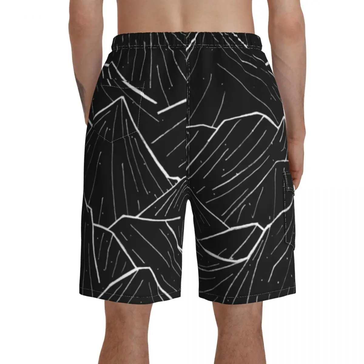 

Mountain Board Shorts Polyester Swimming Trunks Bathing Pattern Men Swim Trunks