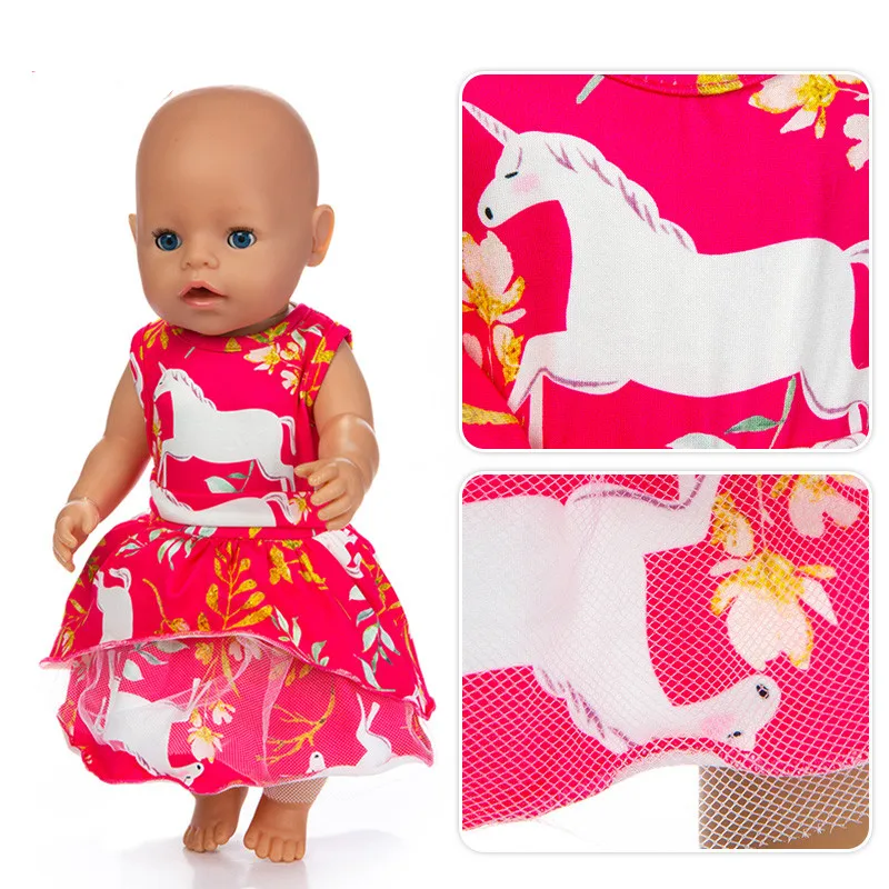 Кукла Одежда для новорожденных 18 дюймов 43 см кукла Радуга юбка в виде скелета на