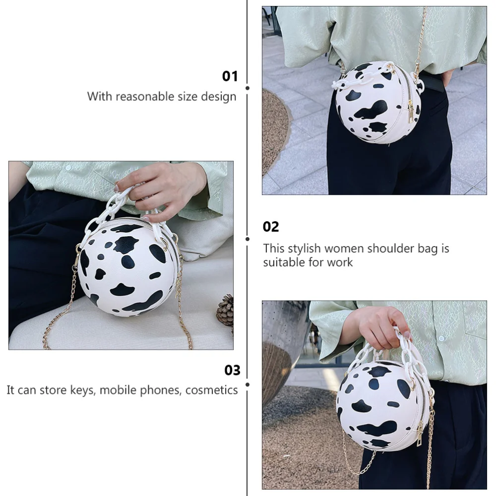 

1Pc Cow Pattern Crossbody Bag Beautiful Shoulder Bag Leather Messenger Bag