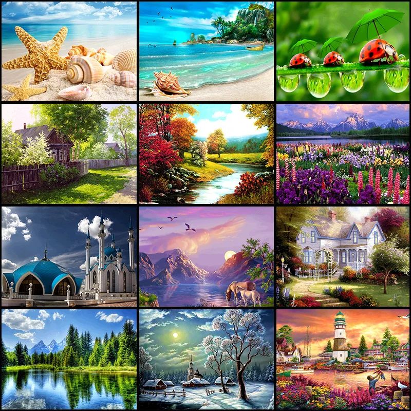 

Алмазная вышивка 5D с пейзажем