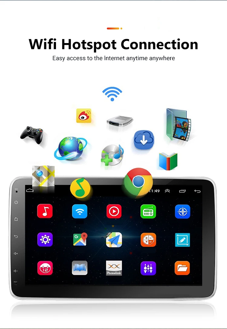 dovox android carplay car radio 1din gps 10inch rotation 360° ips touch screen auto multimedia player one din autoradio stereo free global shippi