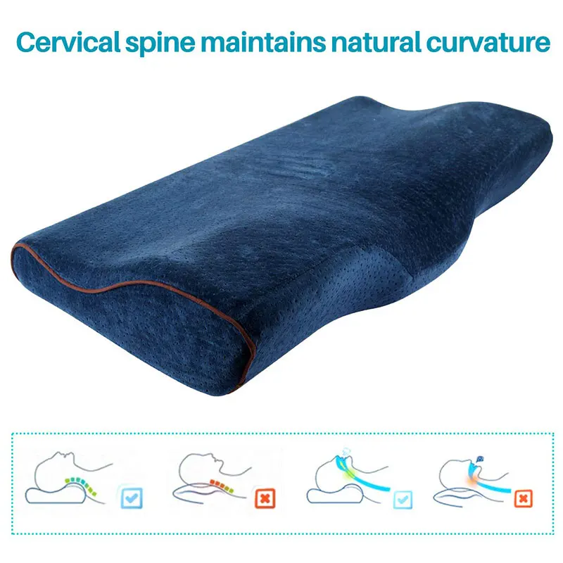 

2021Orthopedic Memory Foam Pillow Neck protection Slow Rebound Pillow Butterfly Shaped Health Cervical Neck Bedding Dropshipping