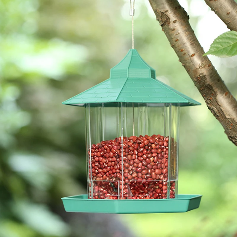 

Hanging Portable Birds Feeder Easy to Clean Fill Wild Birds Feeder for Outdoor Patio Garden JDH88