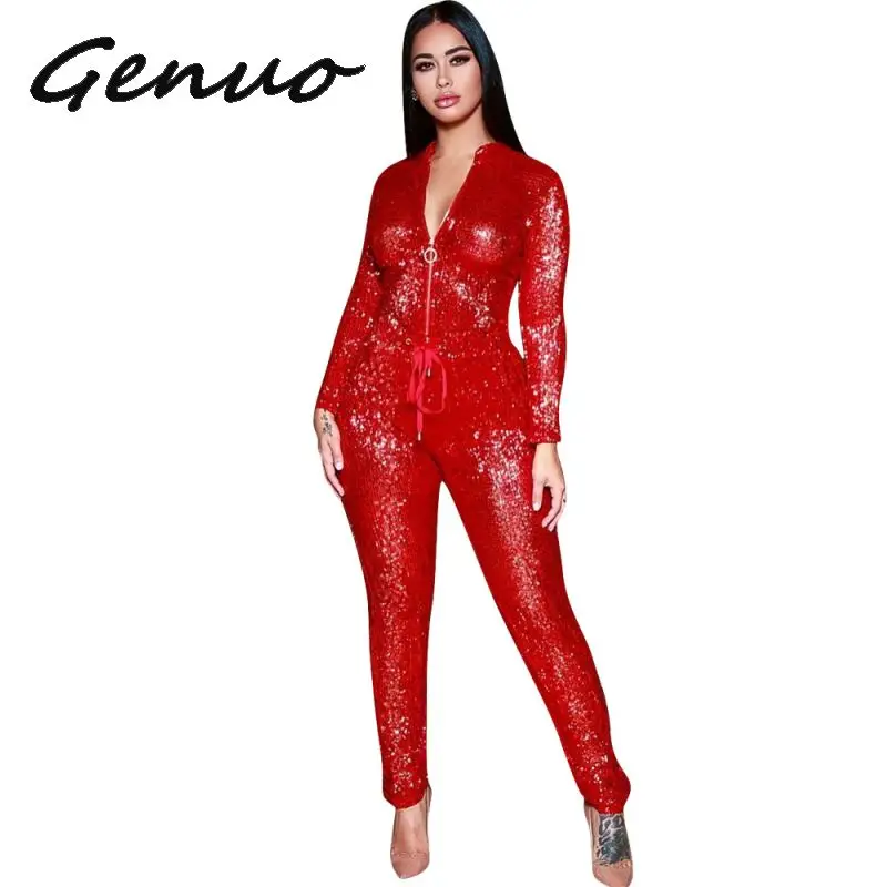 Женский комбинезон на молнии спереди с длинным рукавом|Женские комбинезоны| |