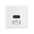 UK нейтральный провод, 220V, 10A, без прикосновения нужен инфракрасный светильник выключатель Смарт настенный светильник переключатель, инфракрасный Сенсор, Стекло Дисплей Панель