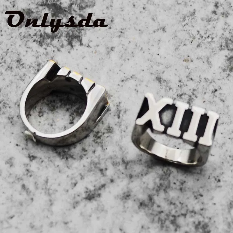 Onlysda римское цифра XIII Lucky 13 римское кольцо 316L из нержавеющей стали для мужчин мальчиков крутое кольцо байкера OSR146